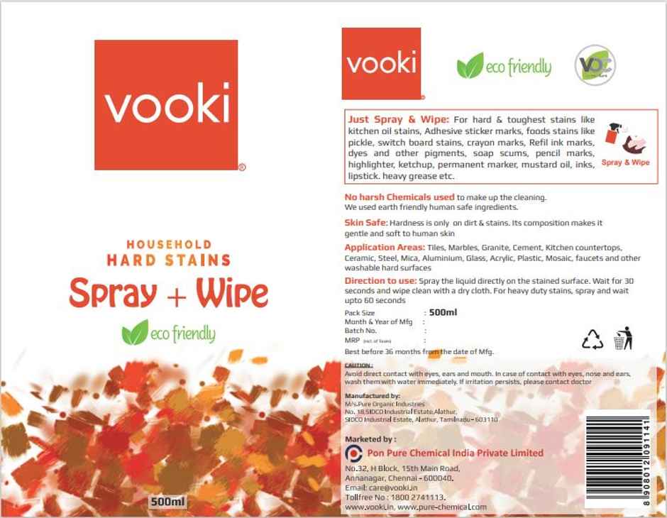 Vooki Hard Stains Spray Wipe (500ml) & Vooki Limescale Remover Descaler (500ml) Combo