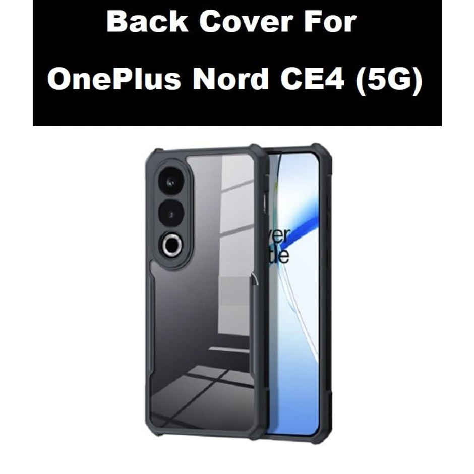Kwine Case Oneplus Nord Ce 4 Back Cover - Black Bordered Transparent Case