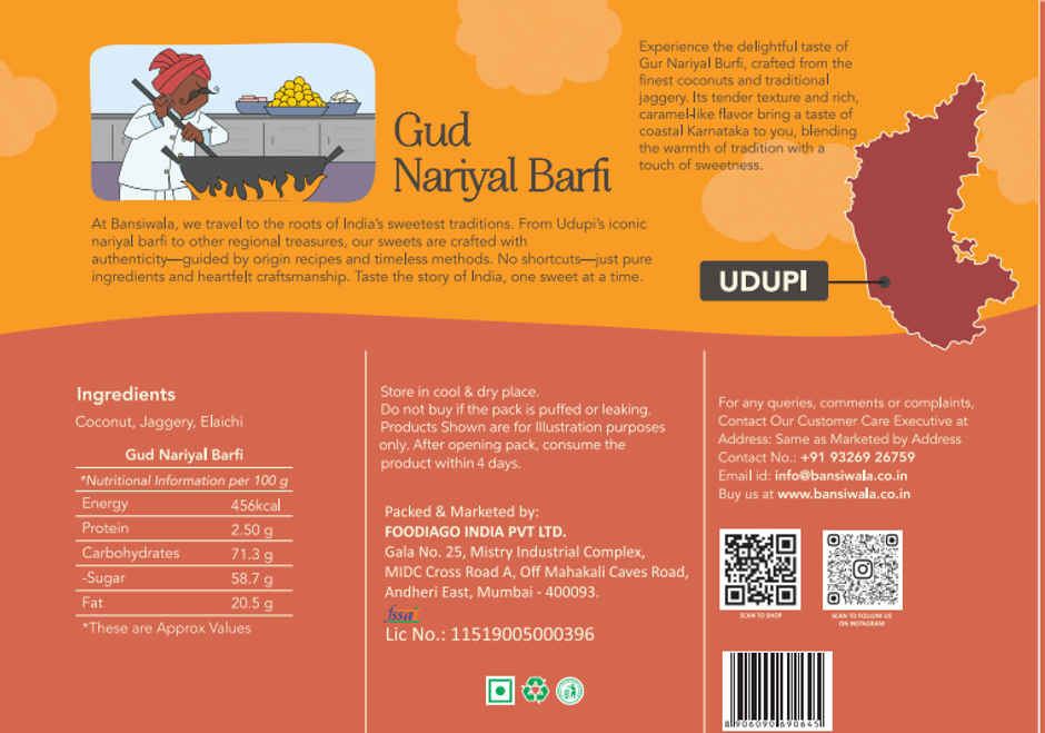 Bansiwala Gud Nariyal Barfi