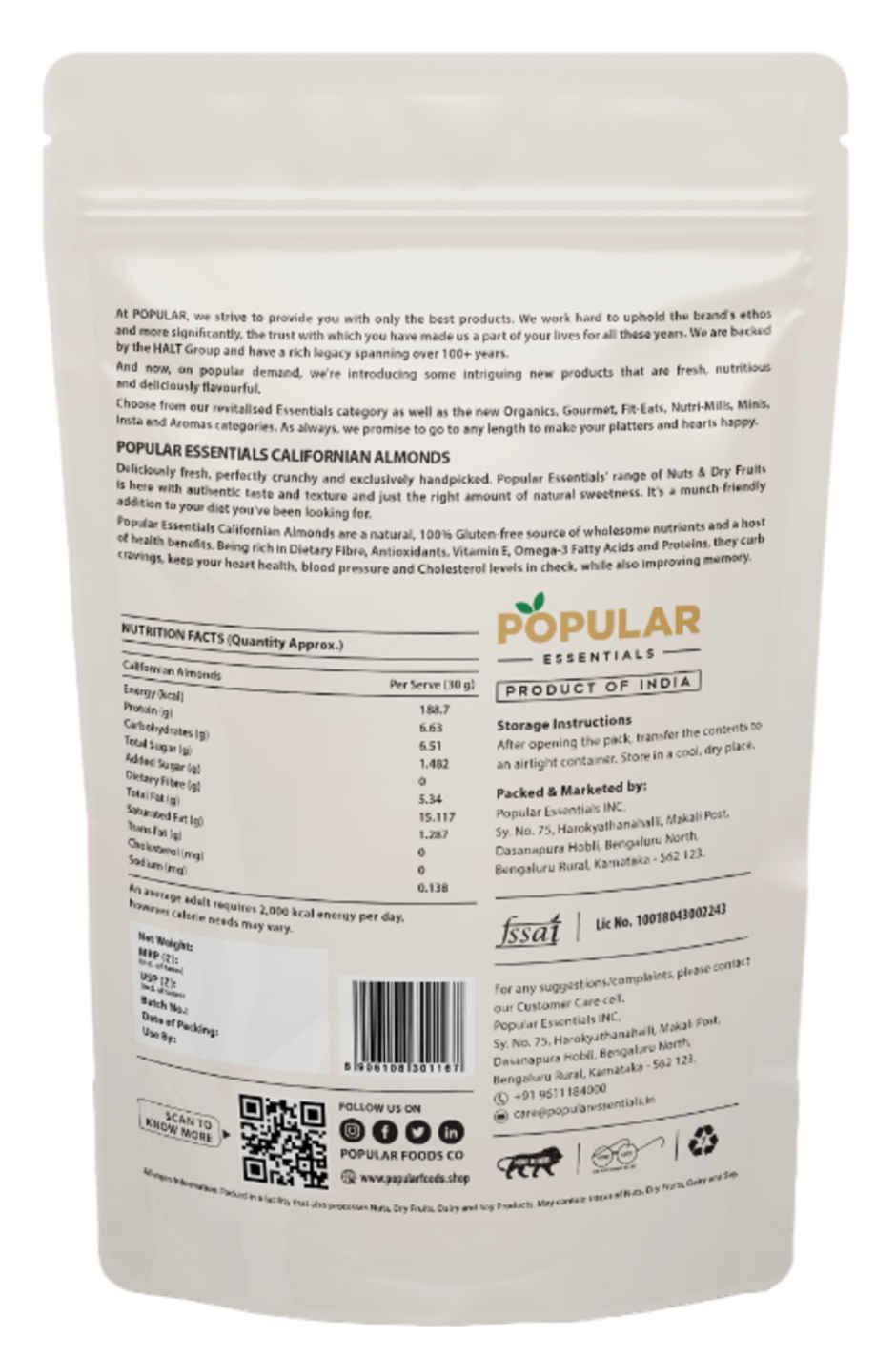 Popular Essentials Californian Almond