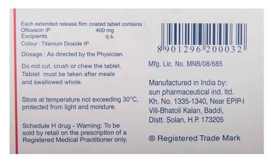 Zanocin OD 400mg Tablet ER