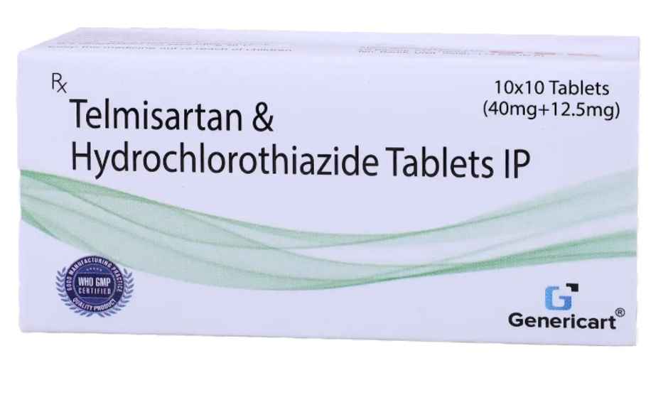 Genericart Telmisartan 40mg + Hydrochlorothiazide 12.5mg Tablet