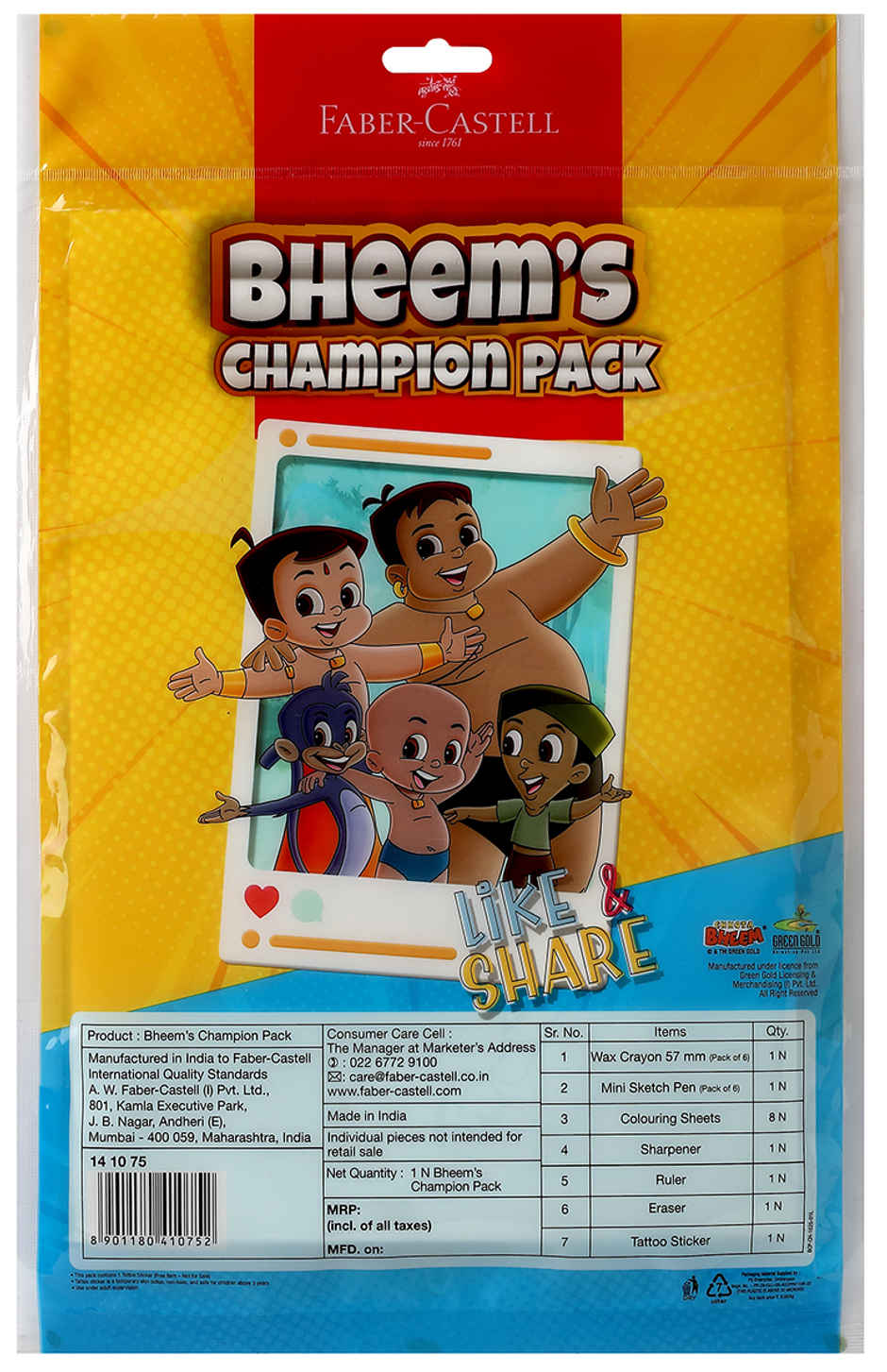Faber-Castell Bheems Champion Pack Kit