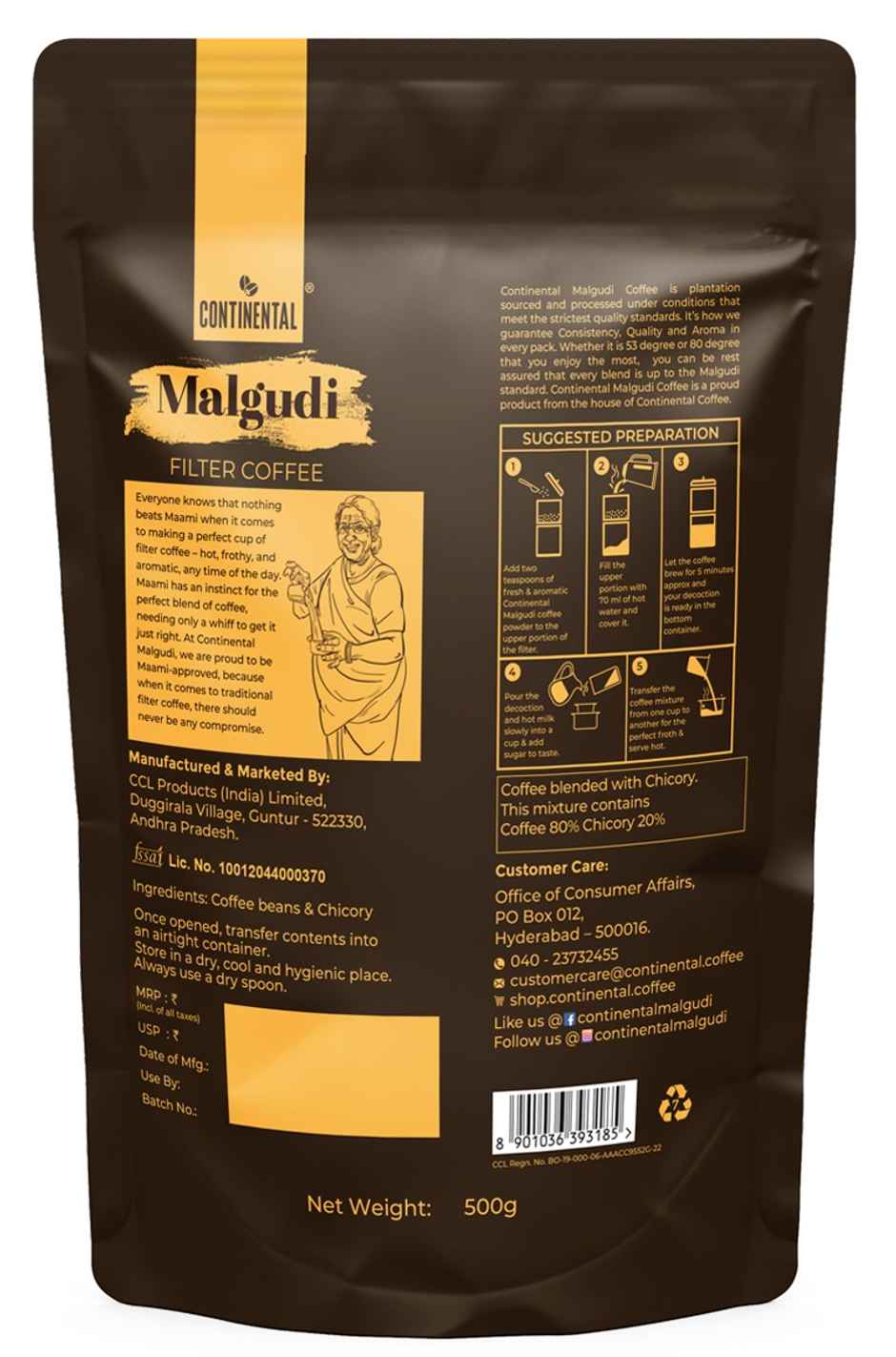 Continental Malgudi Filter Coffee - Flavourful | Pouch