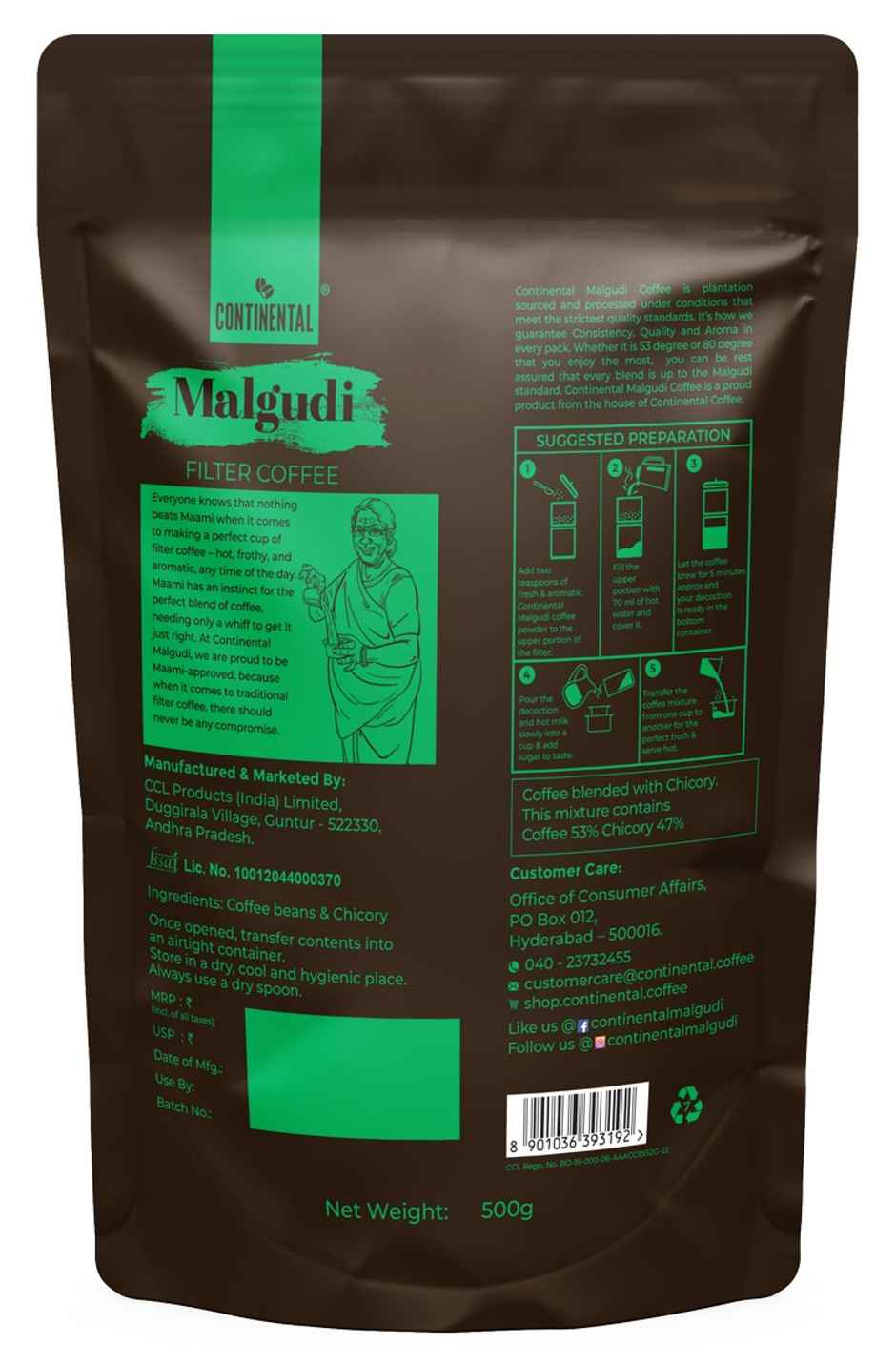 Continental Malgudi Filter Coffee - Pouch
