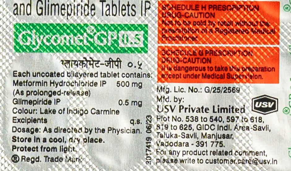 Glycomet-GP 0.5 Tablet PR