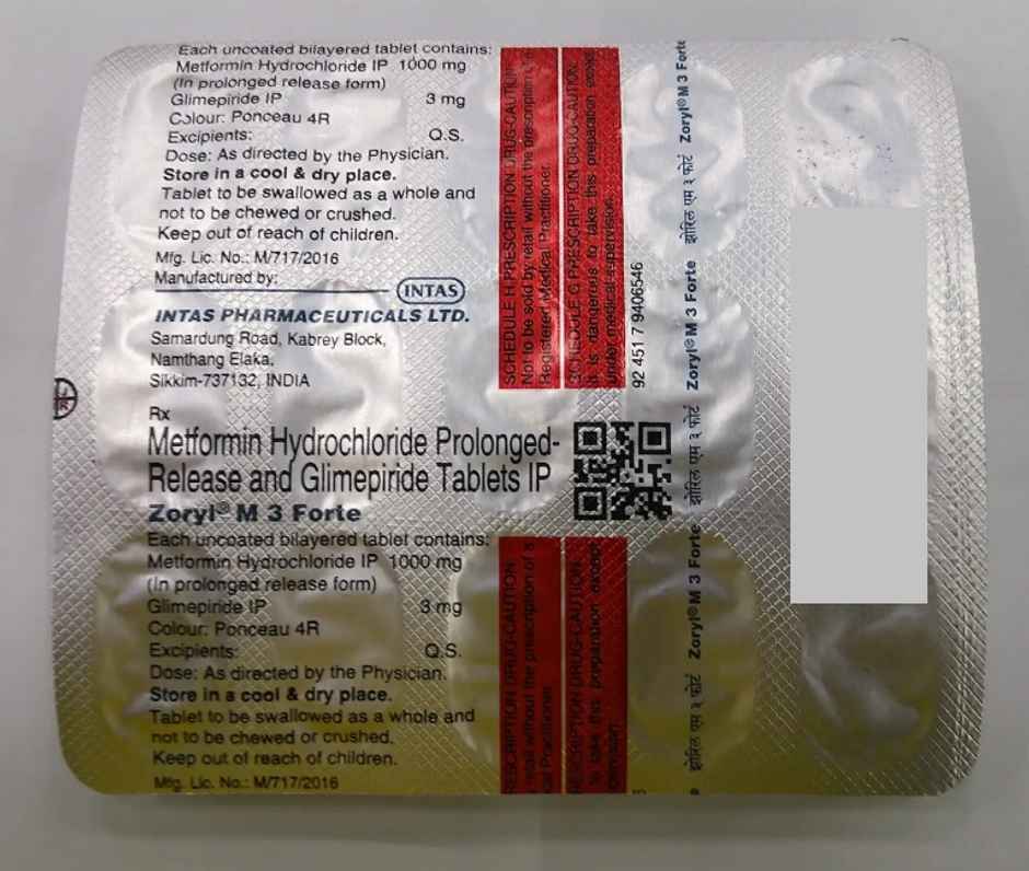 Zoryl M 3 Forte Tablet PR