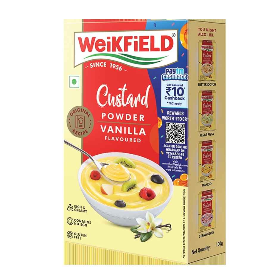 Weikfield Custard Powder Vanilla Flavour Carton