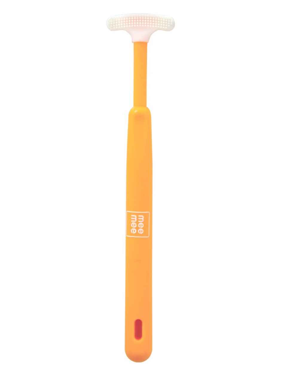 Mee Mee Tender Tongue Cleaner with Non-Slip Handle Soft Rubber Tip and Easy Grip for Kids/Babies Orange