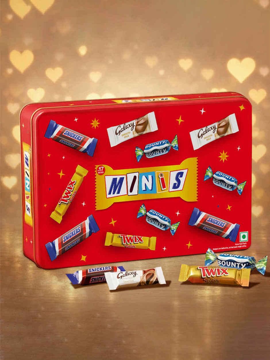 Snickers Best Of Our Minis Chocolate Gift Tin (133g) & Snickers Best Of Minis Assorted Chocolates  (103.5g) & Snickers Best Of Minis Assorted Valentine Chocolate Pack (1pc) Combo