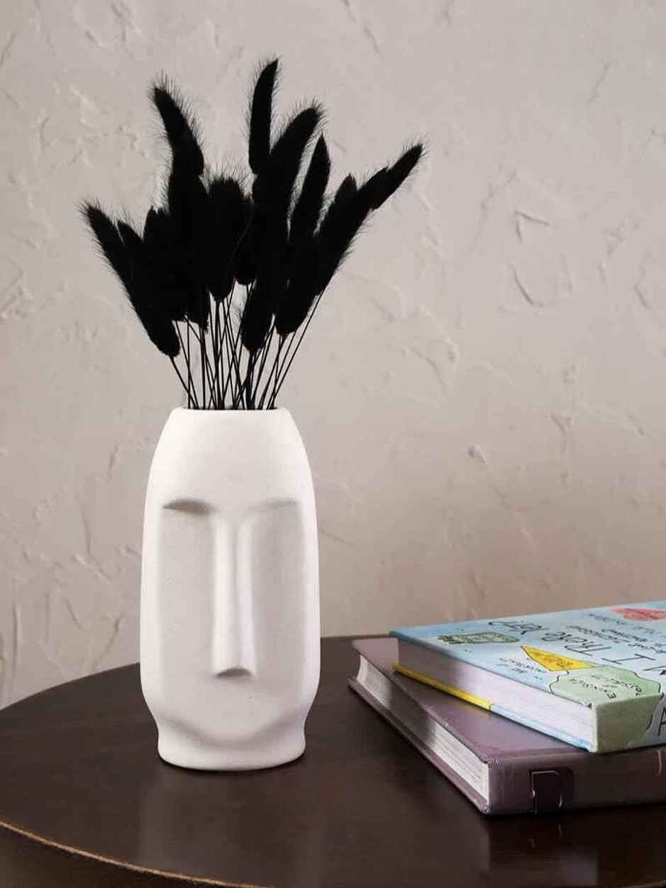 Casacraft by Pepperfry Decorative Viso 6 Inch White Ceramic Vase