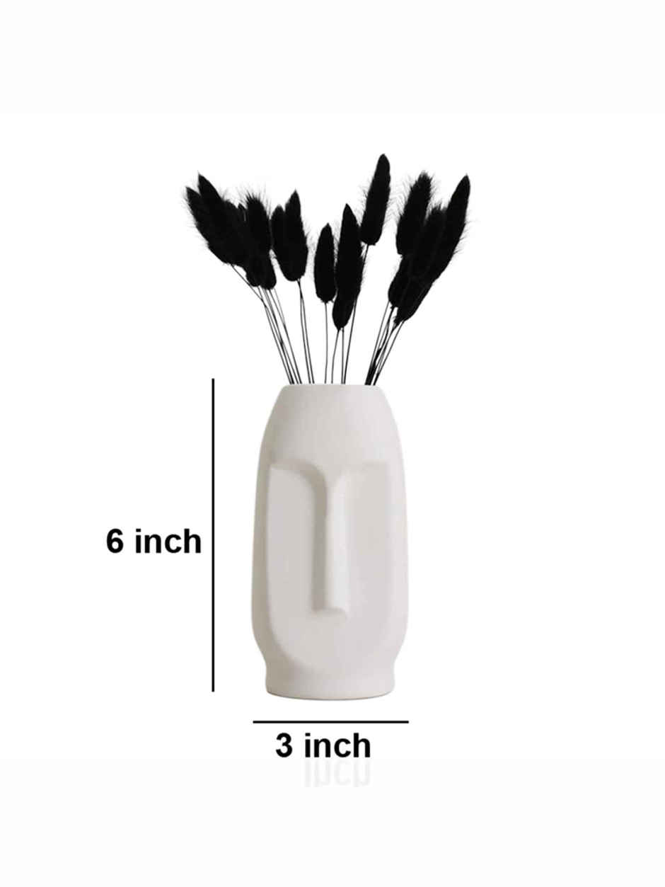 Casacraft by Pepperfry Decorative Viso 6 Inch White Ceramic Vase