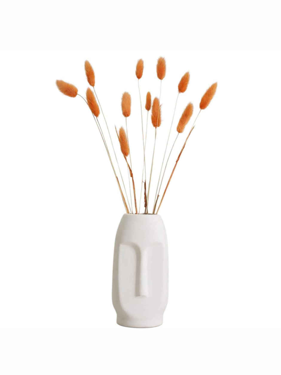 Casacraft by Pepperfry Decorative Viso 6 Inch White Ceramic Vase