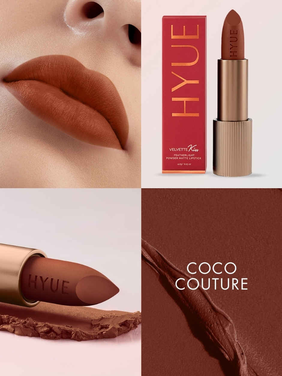 HYUE VelvetteKiss Featherlight Powder Matte Lipstick | 06 Coco Couture