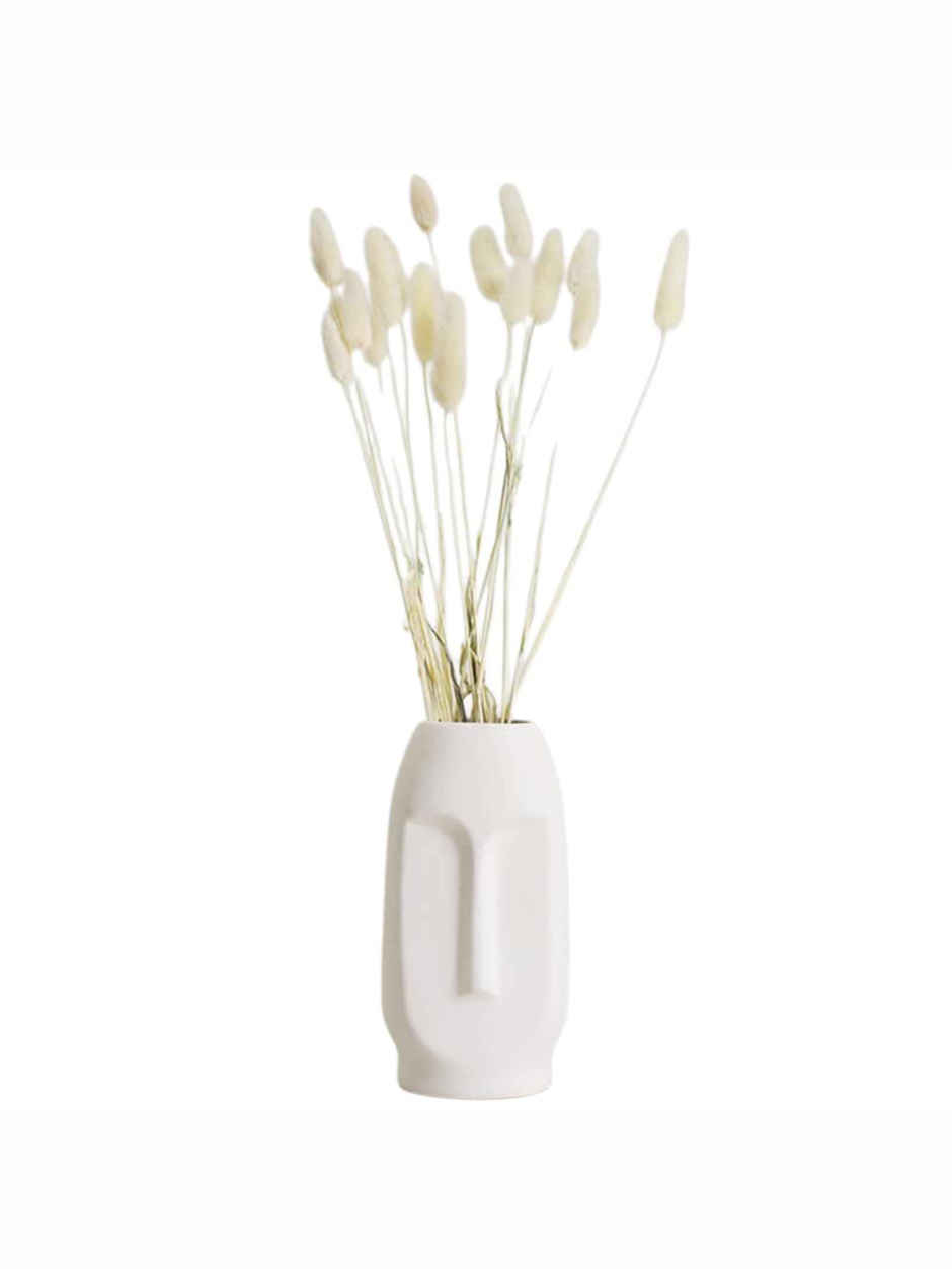 Casacraft by Pepperfry Decorative Viso 6 Inch White Ceramic Vase