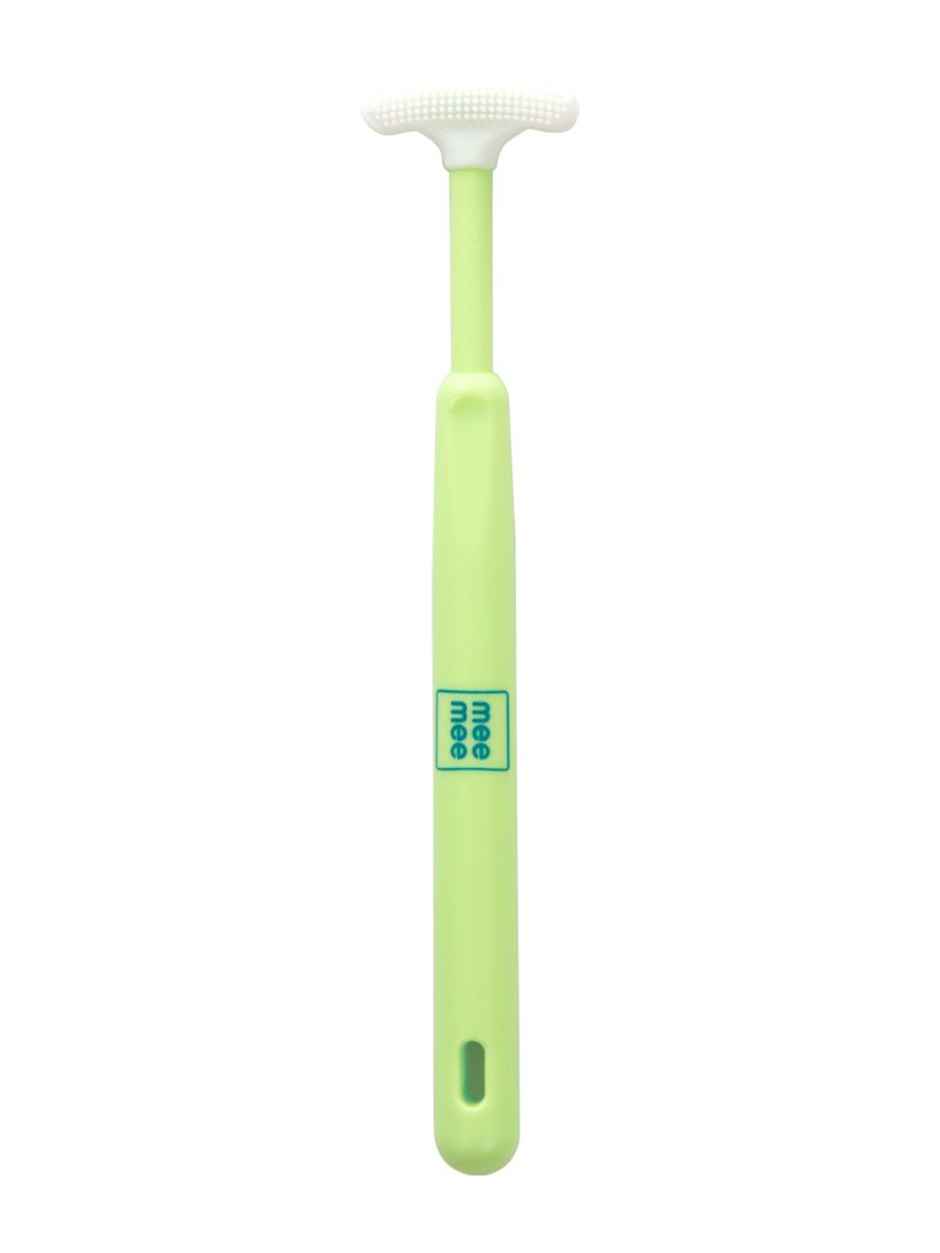 Mee Mee Tender Tongue Cleaner with Non-Slip Handle Soft Rubber Tip Easy Grip for Kids/Babies Green