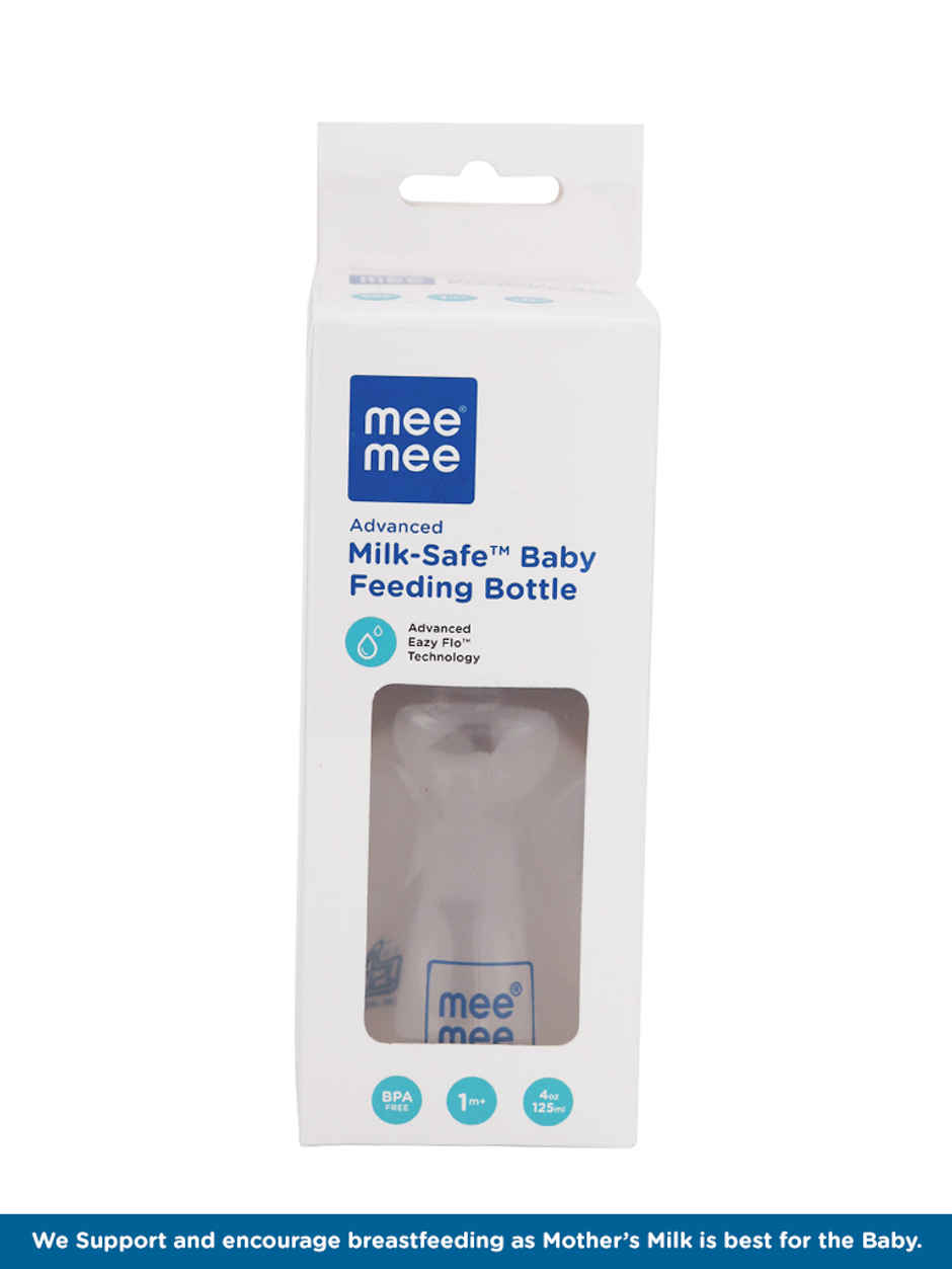 Mee Mee Advanced Milk-Safe Baby Feeding Bottle White