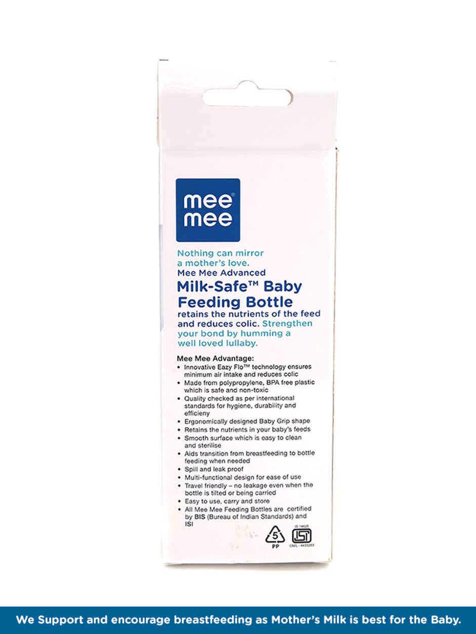 Mee Mee Advanced Milk-Safe Baby Feeding Bottle White