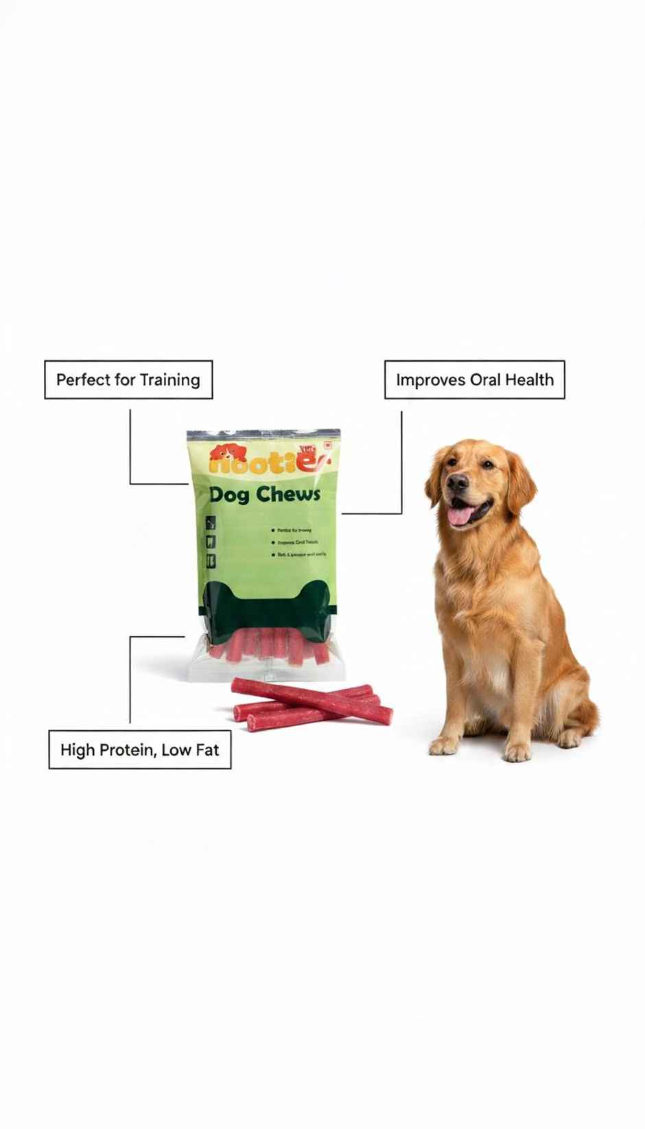 Nootie Mutton Chew Stick Dog Treat | Protein-Rich Natural Dog Chews