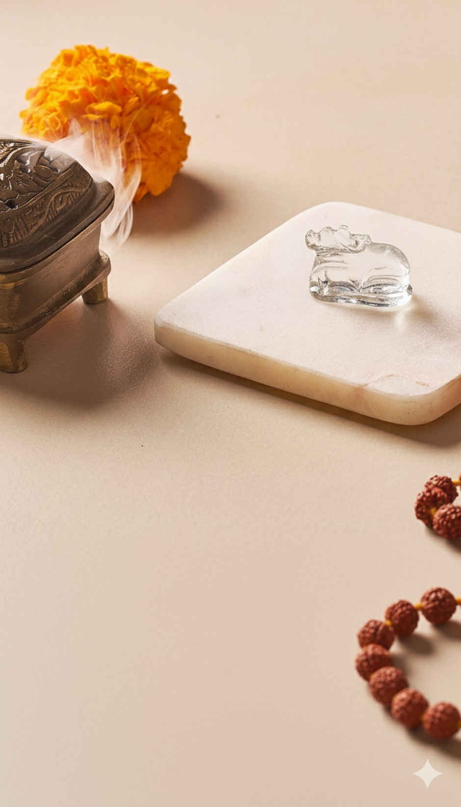 Nandi Idol | Religious Statue | Pure Spatika | Svasti