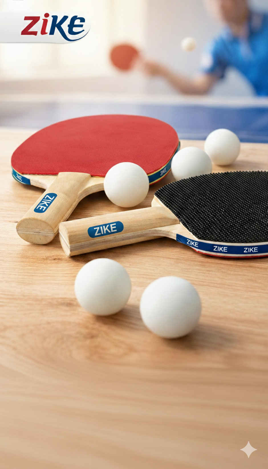 Zike 1 Star Table Tennis Set (2 Racquets & 3 Balls) assorted