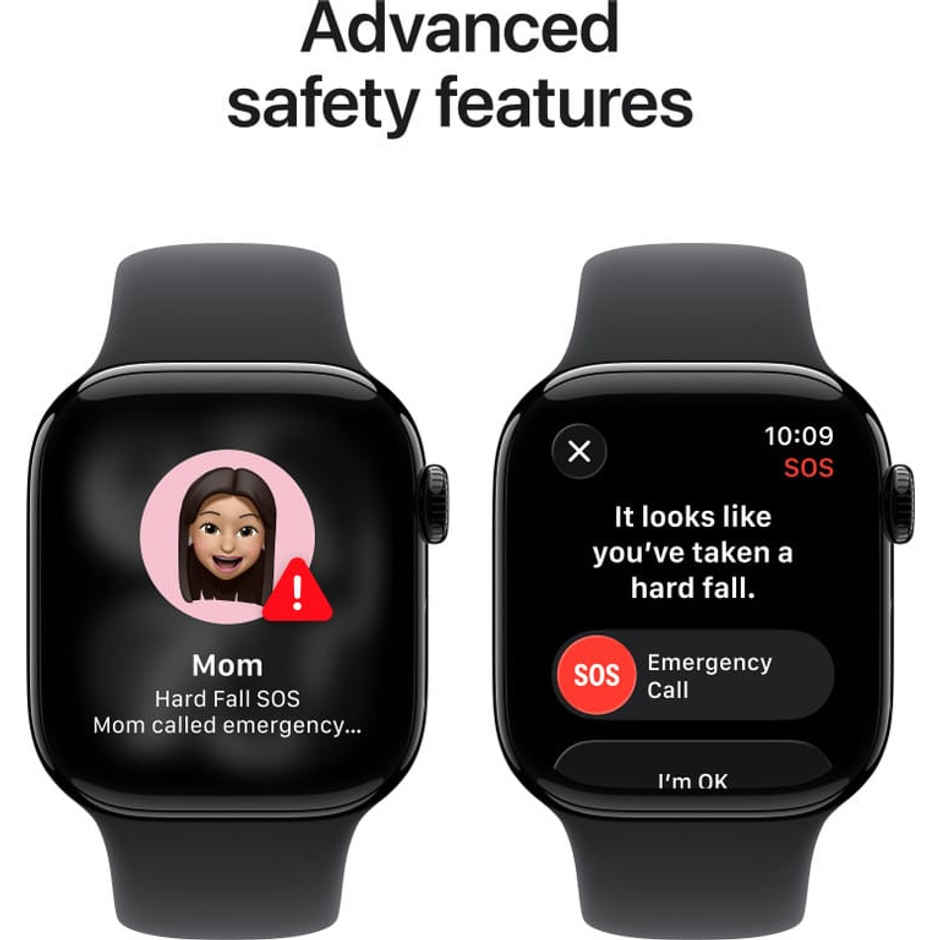 Apple Watch Series 11 GPS 46mm Jet Black Aluminium Case With Black Sport Band - M/L