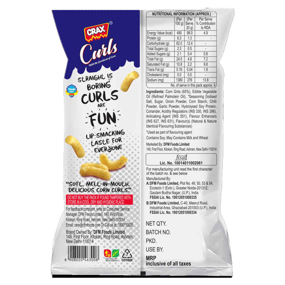 Crax Curls Chatpata Masala Puff Snacks | Crispy & Tasty