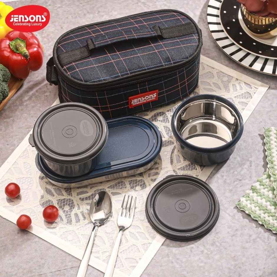 Jensons Stainless Steel Wonder 3 Lunch Box 450ml x 2 and 400ml x 1