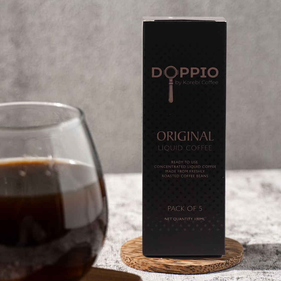 Doppio By Korebi Coffee Original - Artisan Instant Liquid Coffee Concentrate | 5-Pack | 20 ml Each