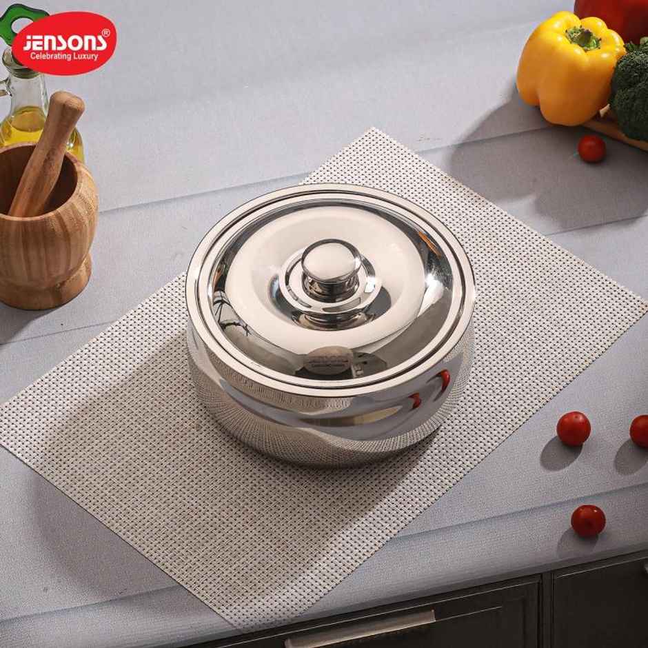 Jensons Stainless Steel Trendy Belly Casserole 1500 ml