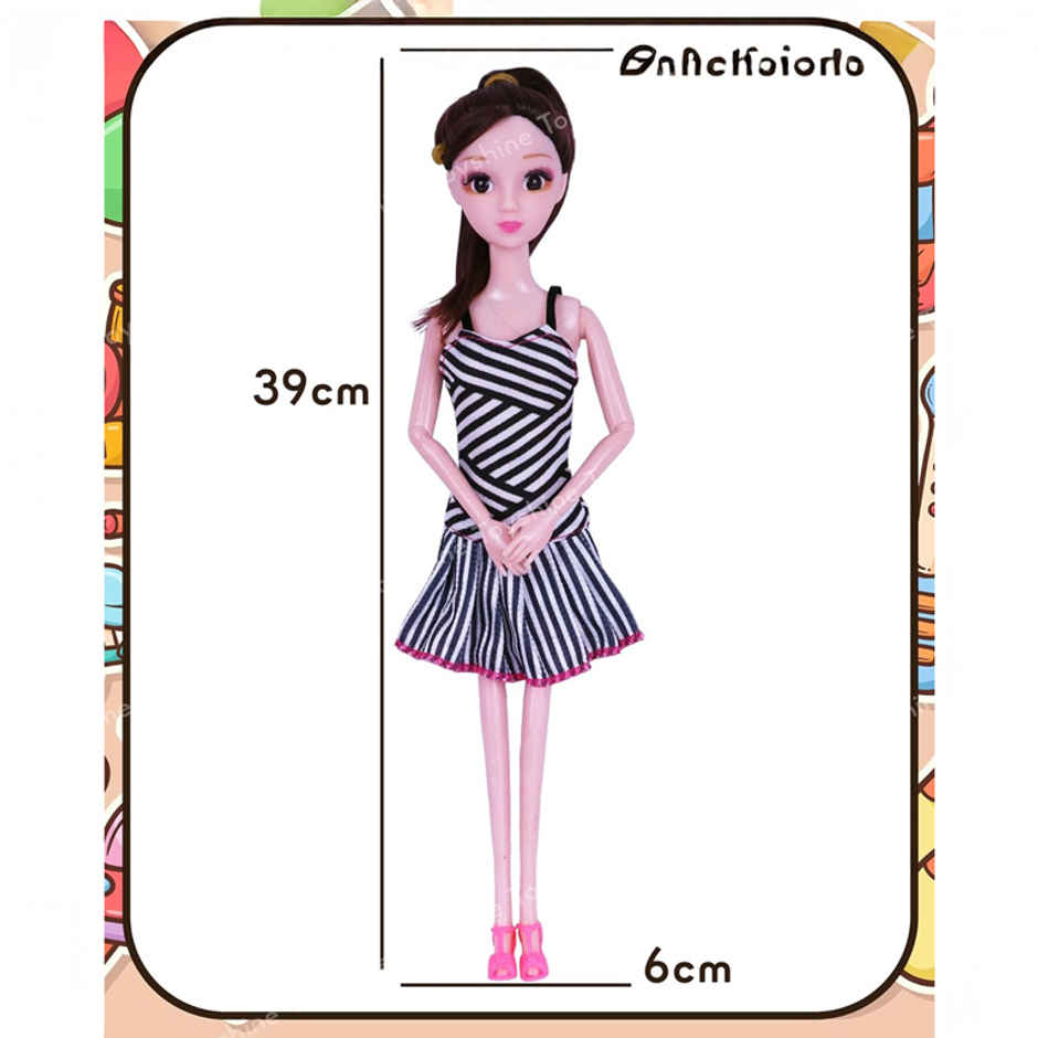 Toyshine Kally Fashion Doll with 3D Eyes | Folding Hands & Glitter Dress | Model B