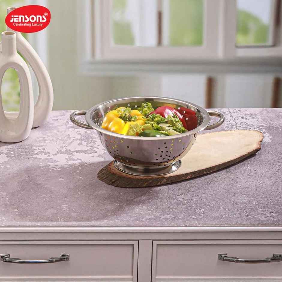 Jensons Stainless Steel Deep Colander 24 cm