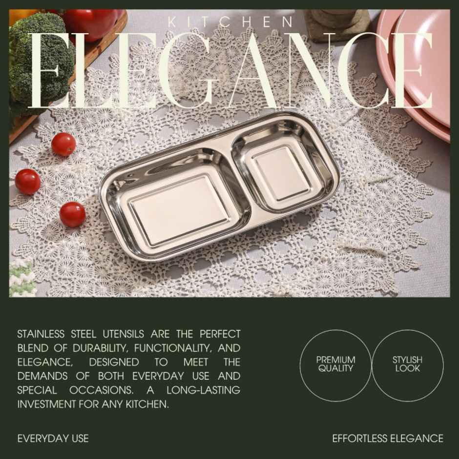 Jensons Stainless Steel 2In1 Small Partation Tray