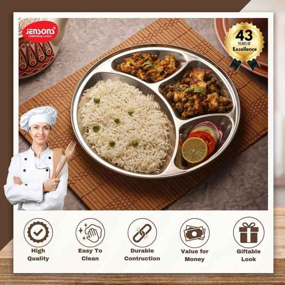 Jensons Stainless Steel Partition Plate Round Combo