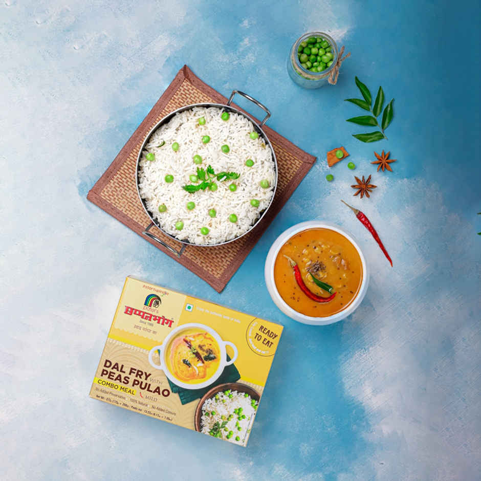 Chhapanbhog Dal Fry with Peas Pulao | Savoury & Ready-to-Eat