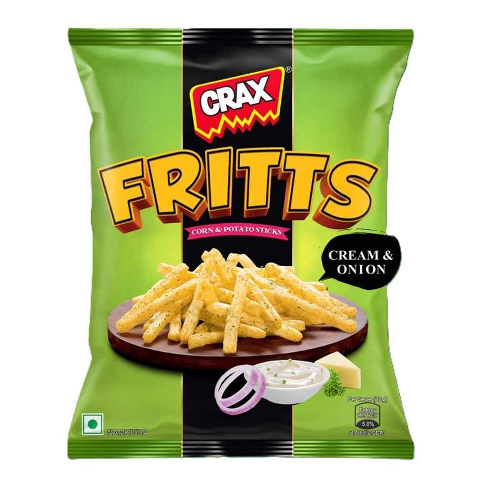 Crax Fritts Cream and Onion Corn & Potato Stick Snacks Combo
