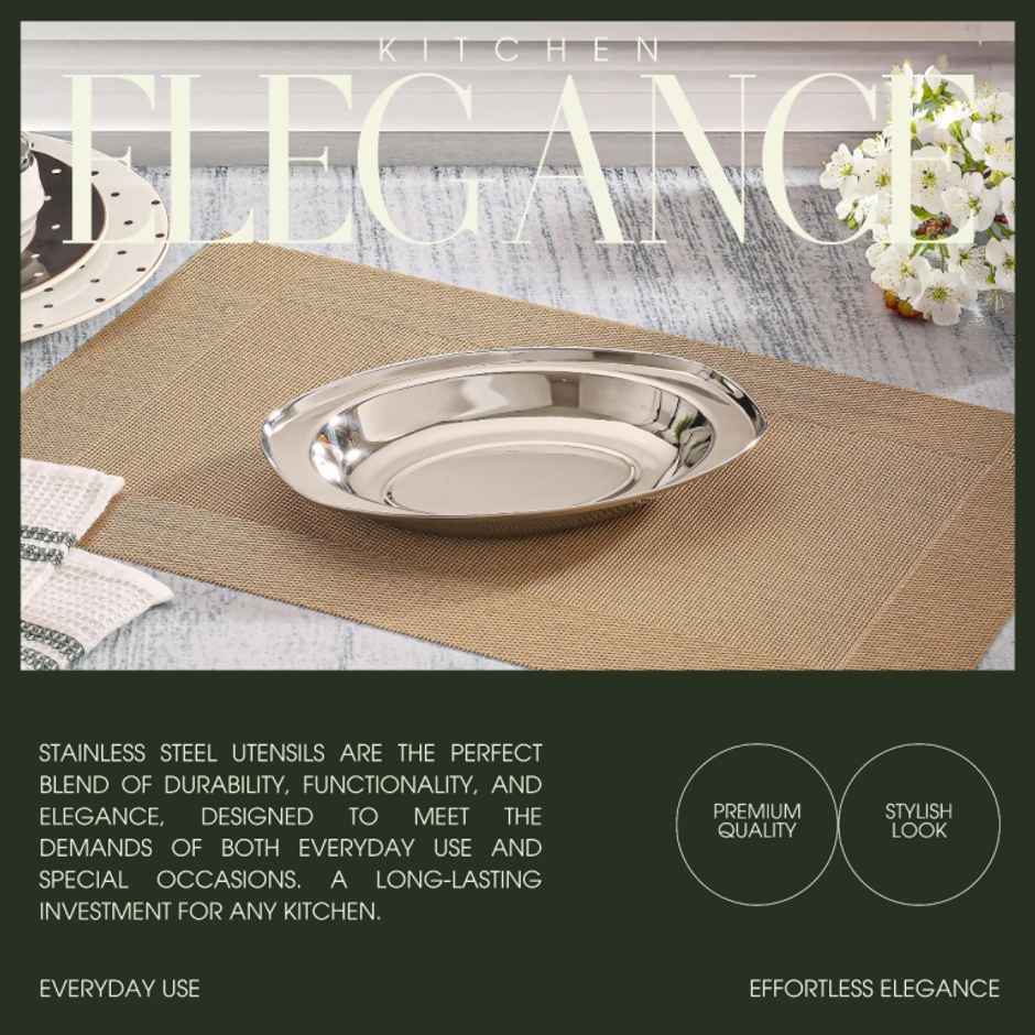 Jenosn Stainless Steel Oval Tray 19 Cm