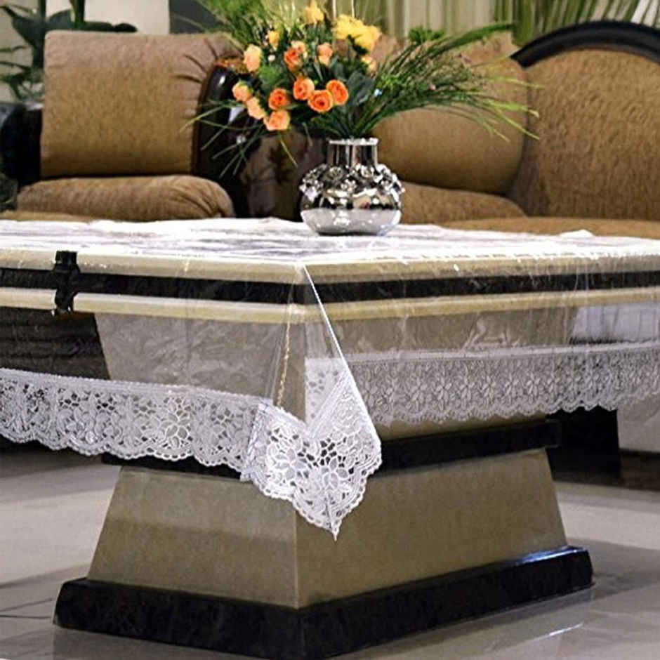 Kuber Industries Table cloth | Center Table cover | Round Table Cover | Table Cover 4 Seater | WHITE