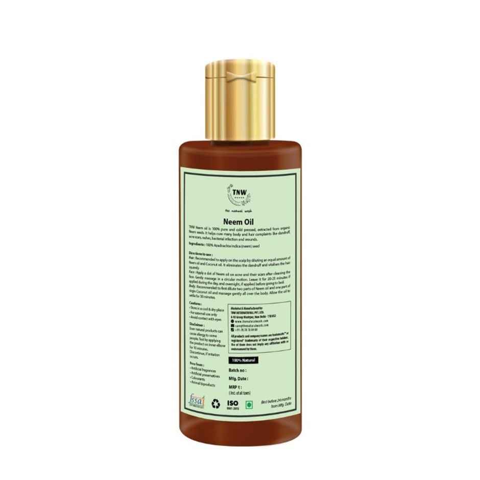 TNW The Natural Wash Pure Neem Oil for Hair & Skin - Controls Acne & Dandruff