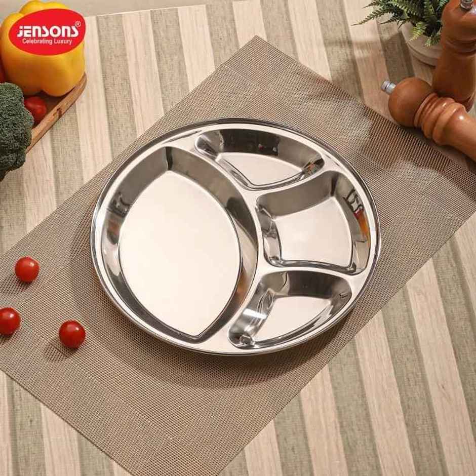 Jensons Stainless Steel Partition Plate Round Combo