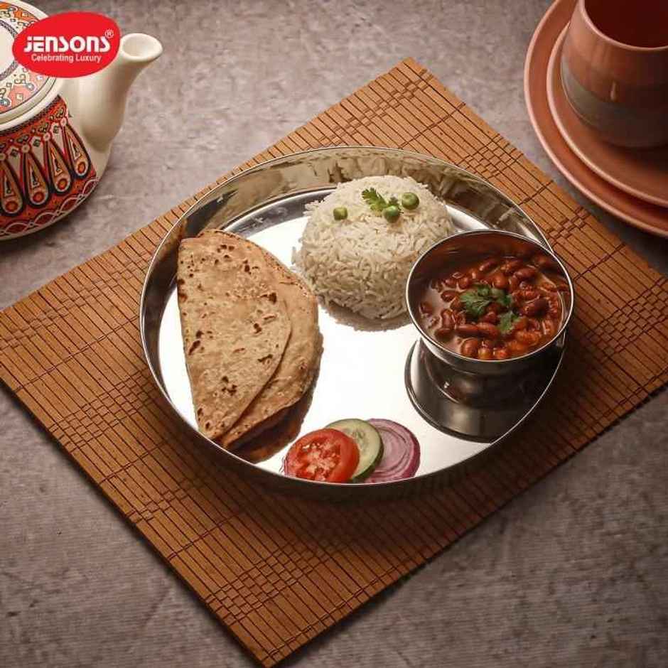 Jensons Stainless Steel Dinner Plate 25 cm | Heavy Gauge Serving Plate
