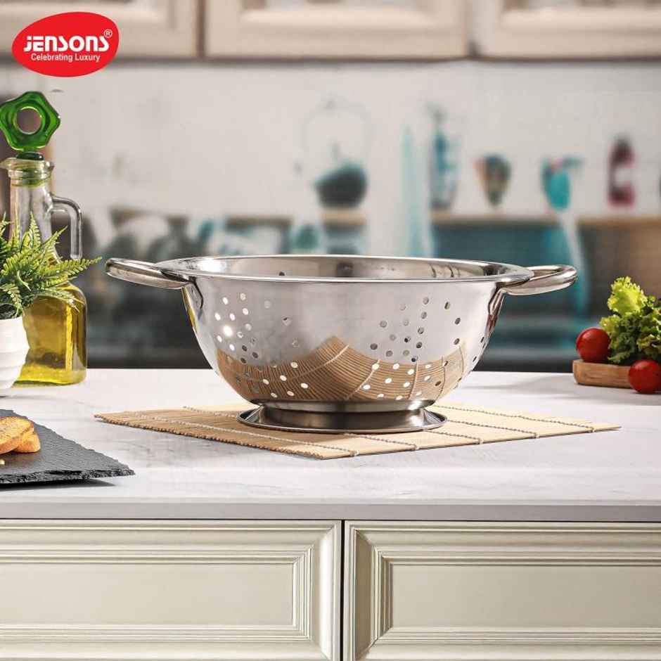 Jensons Stainless Steel Deep Colander 24 cm