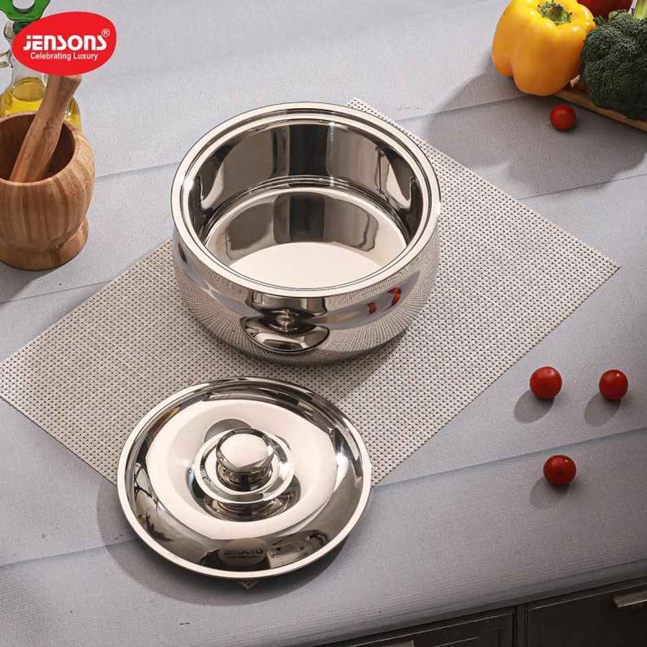 Jensons Stainless Steel Trendy Belly Casserole 2100 ml
