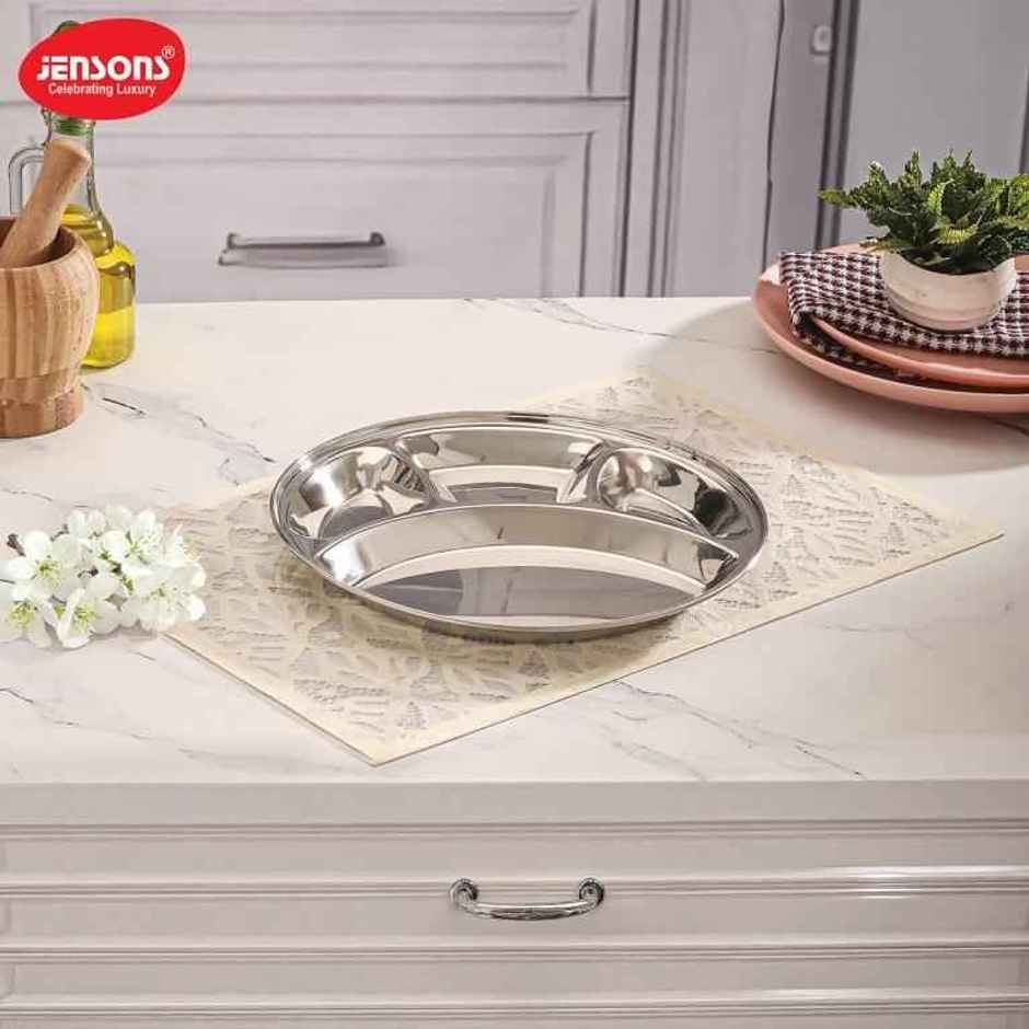 Jensons Stainless Steel Partition Plate Round Combo