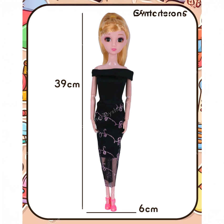 Toyshine Kally Fashion Doll with 3D Eyes | Folding Hands & Glitter Dress | Model A
