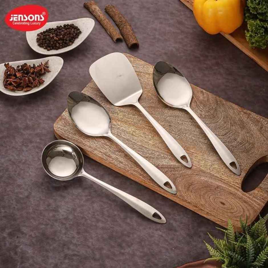 Jensons Stainless Steel Serving Tool Set 4 Pieces | Kitchen Utensils