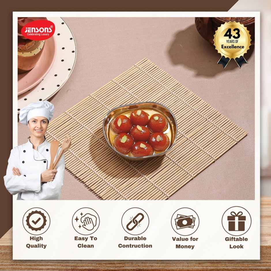 Jensons Stainless Steel Designer Dessert Bowl 11 cm