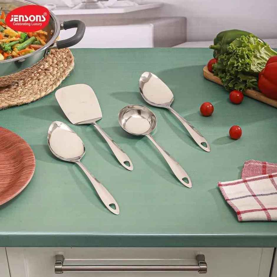 Jensons Stainless Steel Serving Tool Set 4 Pieces | Kitchen Utensils
