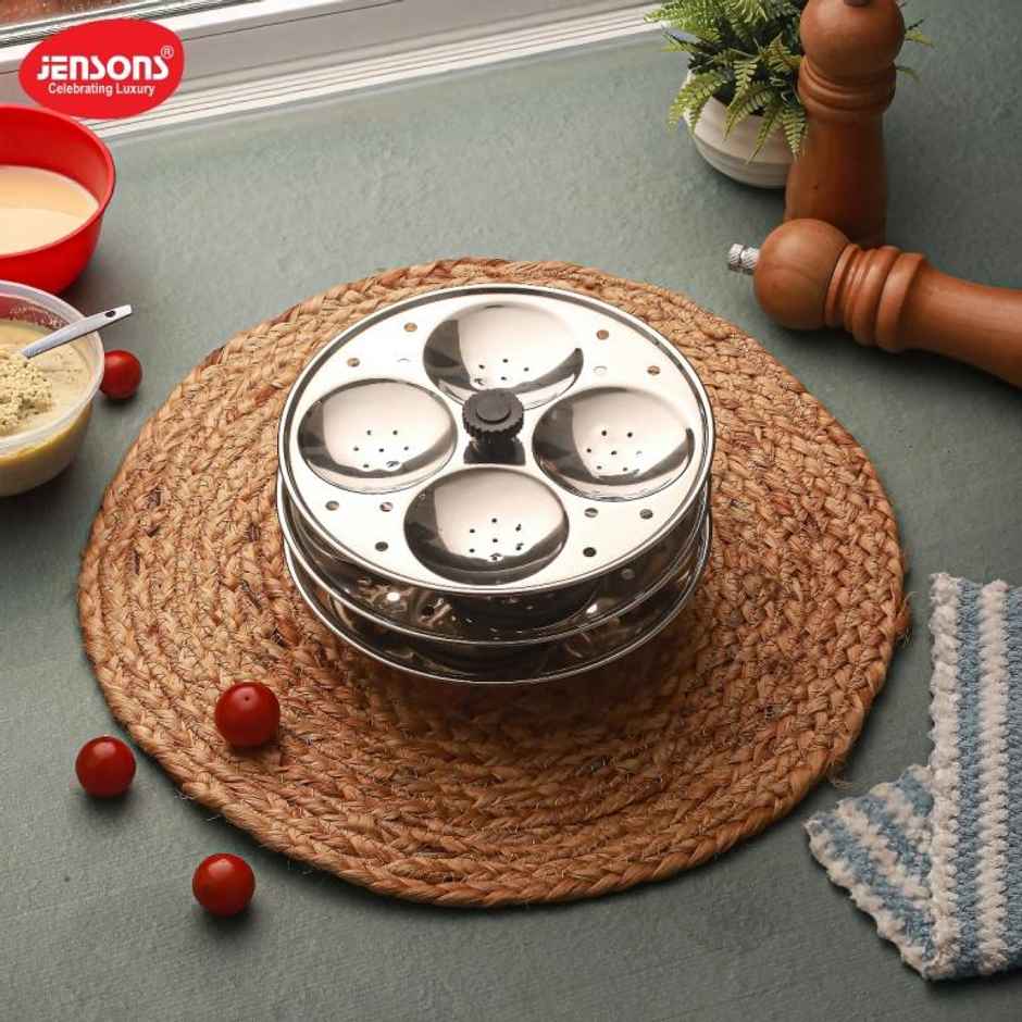 Jensons Stainless Steel 3x4 Tier Idli Maker Stand | 12 Idli Capacity | Heavy Duty Steamer