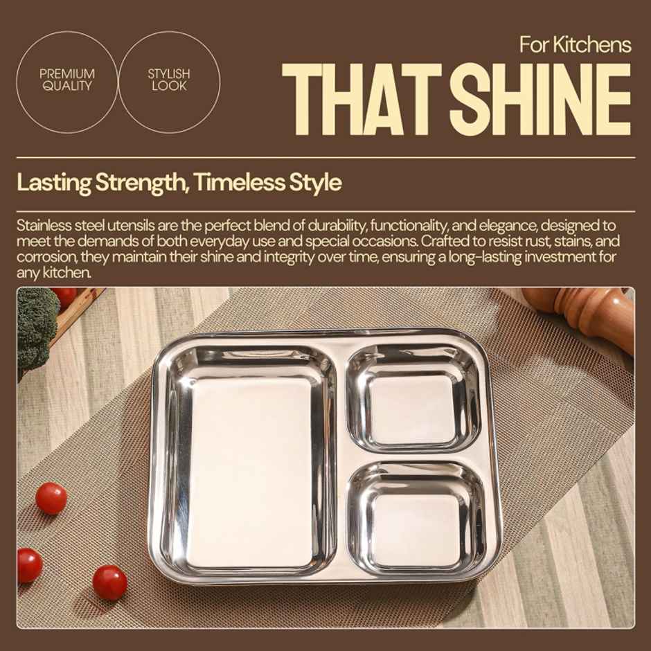 Jensons Stainless Steel Pao Bhaji Plate